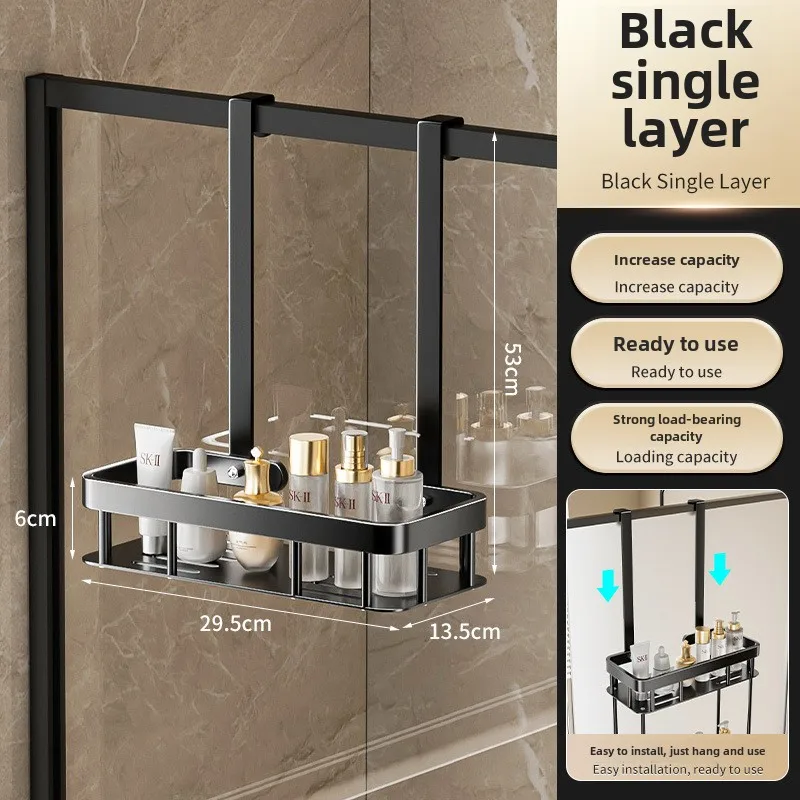 1/2 Etagen Badezimmer Schlagfreies Wandregal Duschraum über der Tür Toilettenartikel Organizer Badezimmer Hängeregal