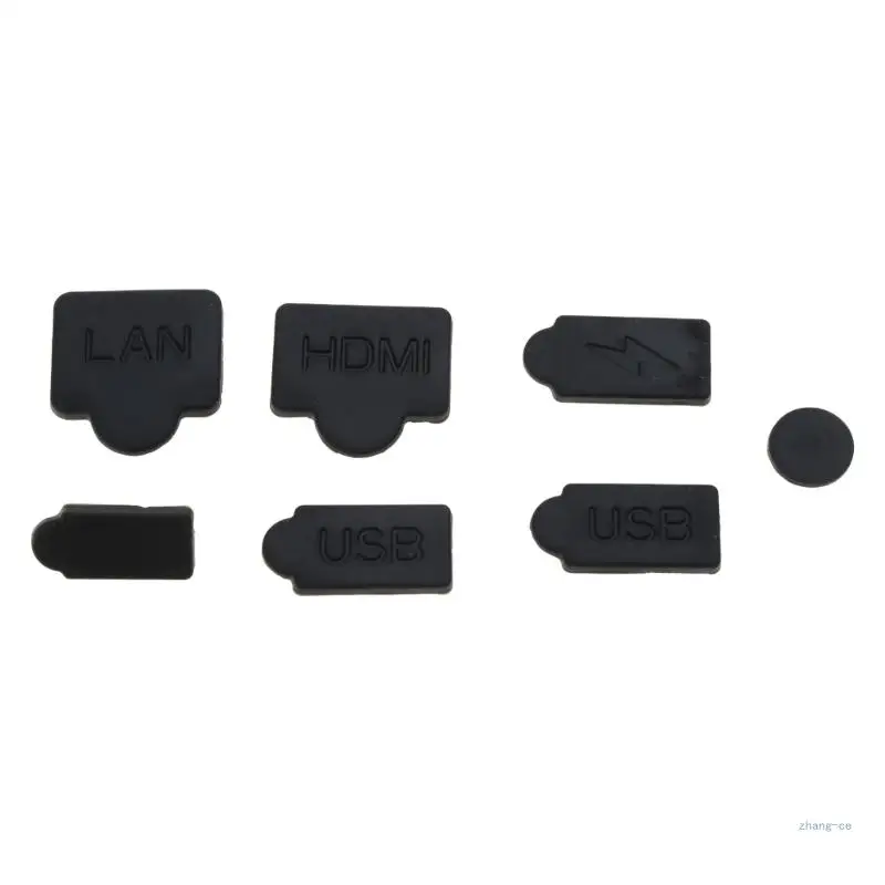 M5TD 7pcs Silicone Dust Plugs Set USB Cover Dustproof Plugs for Game Console