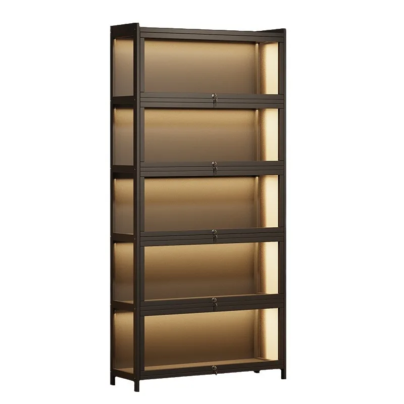 Simple bag transparent storage cabinet multi-layer floor ornament jewelry storage display dust-proof  shelf