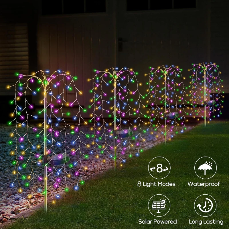 

LED Solar Garden Lights Outdoor Copper Wire Waterproof Decorative Lawn Light DIY Firework Lamp Patio Planter Pathway Decorate