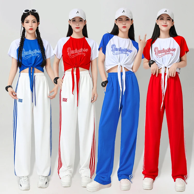 

Летняя одежда для джазовых танцев: женский укороченный топ для взрослых, костюм для уличных танцев, модный комплект для занятий в зале с открытым животом