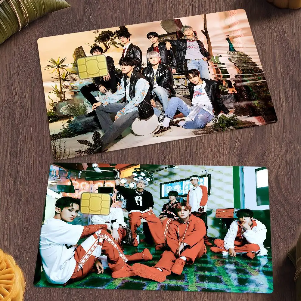 حلم Kpop-P Boy Group N-Nct بطاقة ملصقات أنيمي ماتي الجبهة الجلد لاصق غشائي غطاء ل رقاقة صغيرة بطاقة الائتمان بطاقة الخصم
