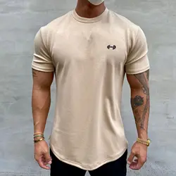 High Quality 95 Cotton 5 Spandex Sports Tee Quick Dry Breathable Training Custom Print Logo For Oversized Gym Men T Shirt