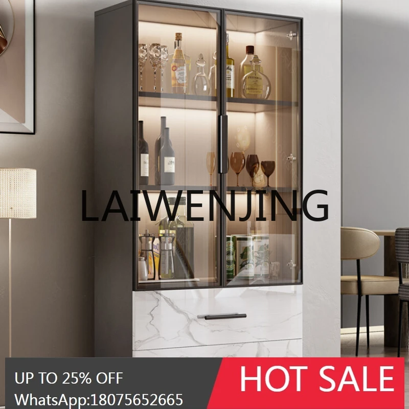 Modern simple wine cabinet dining side light luxury living room TV next to the wall tempered glass kitchen cupboard