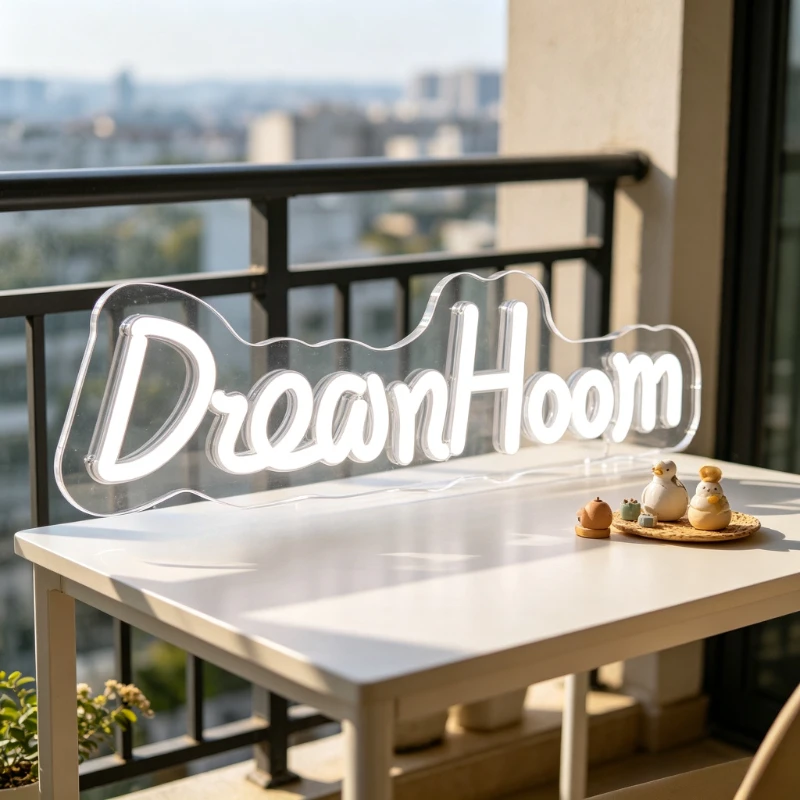

DreamHoom Neon Sign LED Warm White Aesthetic Night Light USB Rechargeable Marquee Sign for Bedroom Living Room Home Decor Gift