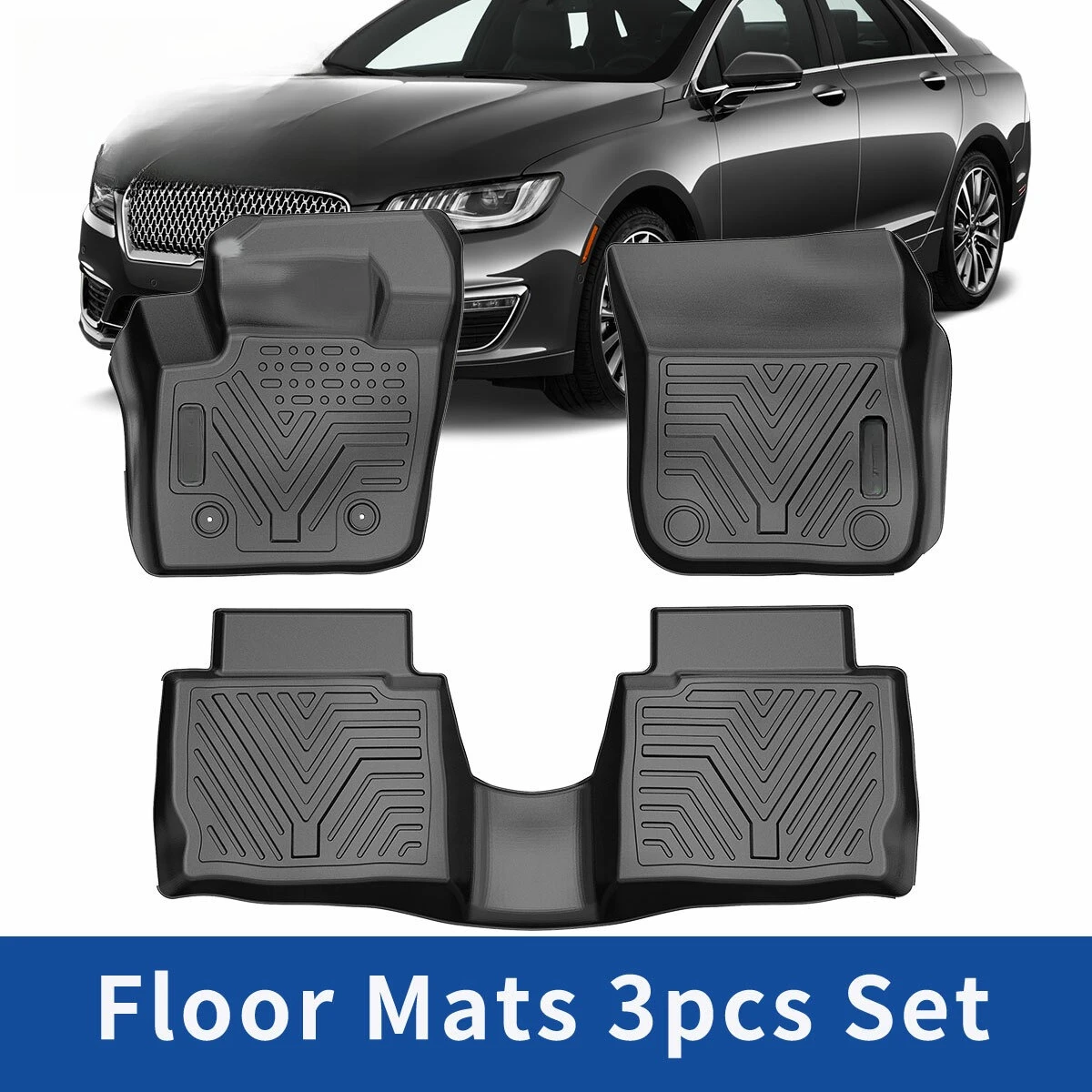 

3D Floor Mats For 2013-2016 Ford Fusion Lincoln MKZ All Weather TPE Rubber Liner