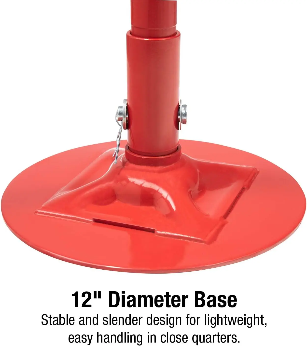 3/4 Ton Underhoist Support Stand with 12" Base, Contoured Saddle & Self-Locking Screw for Vehicle Components