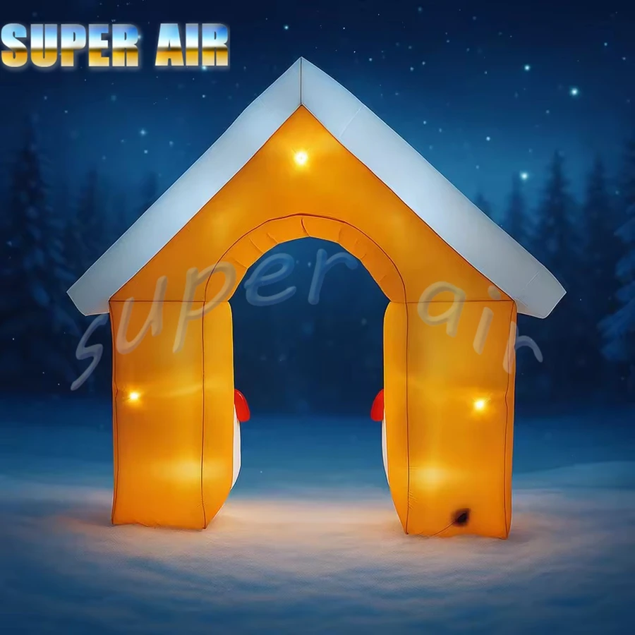 중국산 특별 디자인 풍선 장난감 진저브레드 하우스 아치 크리스마스 마당 장식 조명 크리스마스 용품 가정용