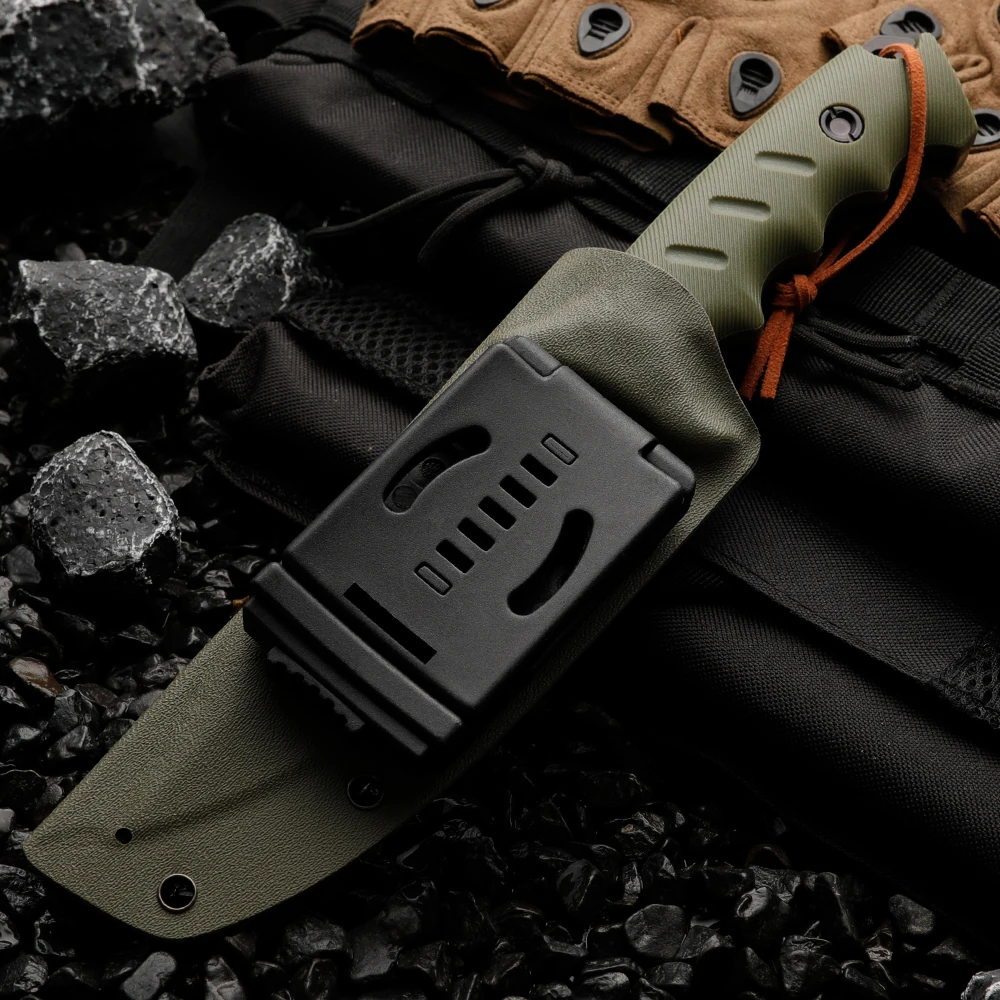 HUANGFU-سكين خارجي عالي الجودة للرجال ، شفرة ثابتة من الفولاذ 440C ، سكين مستقيم ، بقاء على البرية ، جودة عالية ، سكين صغير للرجال ، مقبض G10