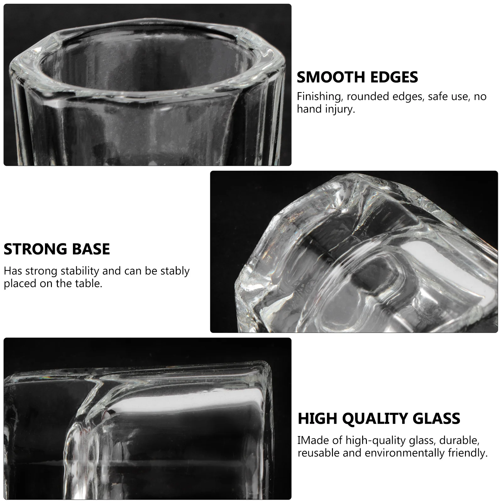 

2Pcs Manicure Crystal Cups Eco Friendly Glass Container for Salon Nail School Use Dappen Dish for Mixing Acrylic