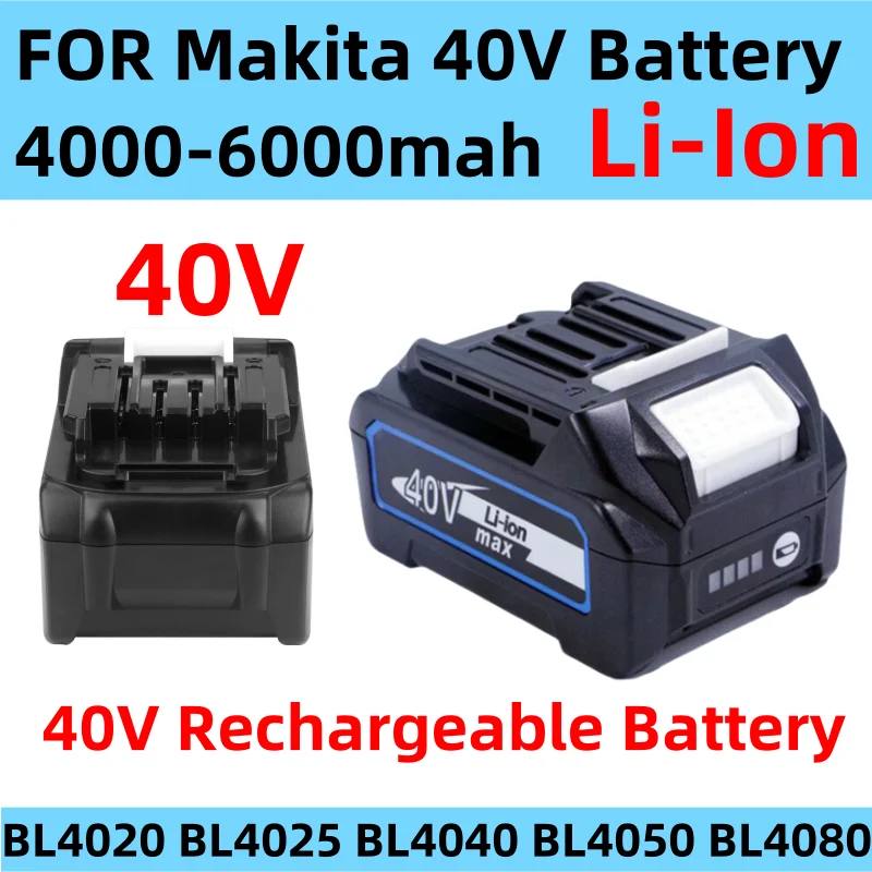 For Makita 40V Battery 6.0Ah Li-ion Battery For XGT 40V BL4025 BL4040 BL4020 BL4050 BL4060 BL4050B Electric Drill Screwdriver