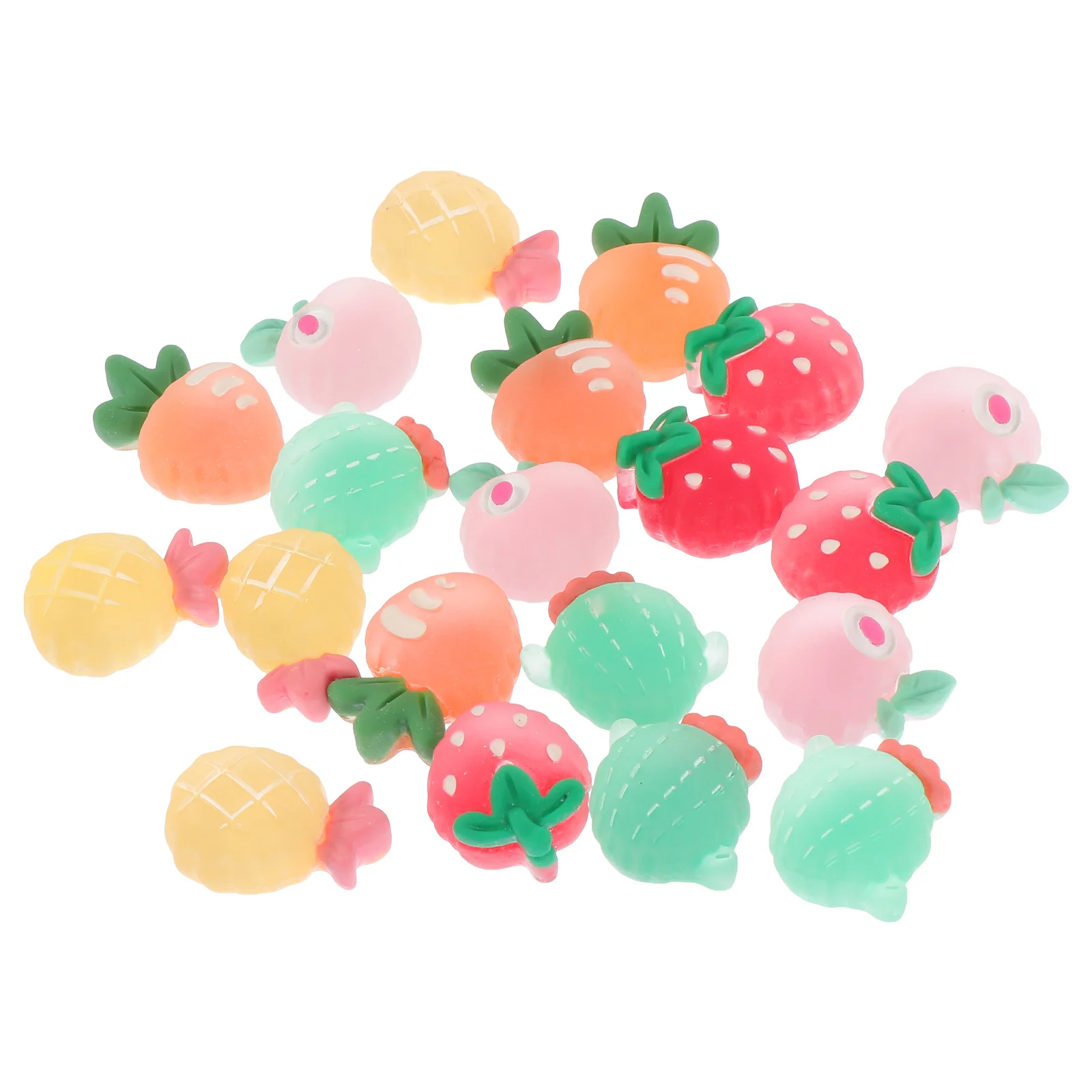 

20pcs Resin Fruit Charms Diy Handicraft Accessories Phone Shell Decoration Hair Band Pendant Jewelry Making Supplies Resin