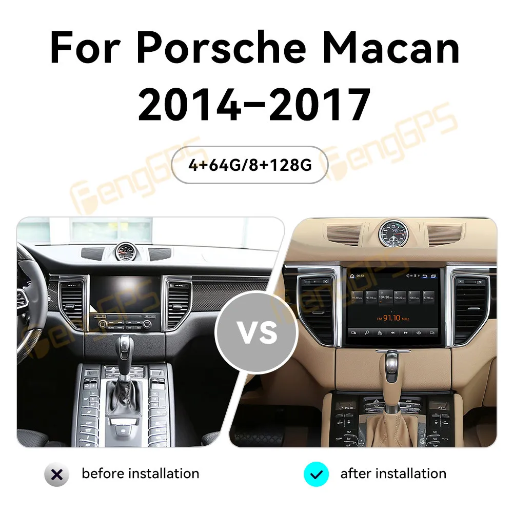 8.4 بوصة أندرويد 13 راديو السيارة CarPlay لبورشه ماكان 2014-2017 شاشة تعمل باللمس مشغل وسائط متعددة نظام تحديد المواقع والملاحة رئيس وحدة DSP BT
