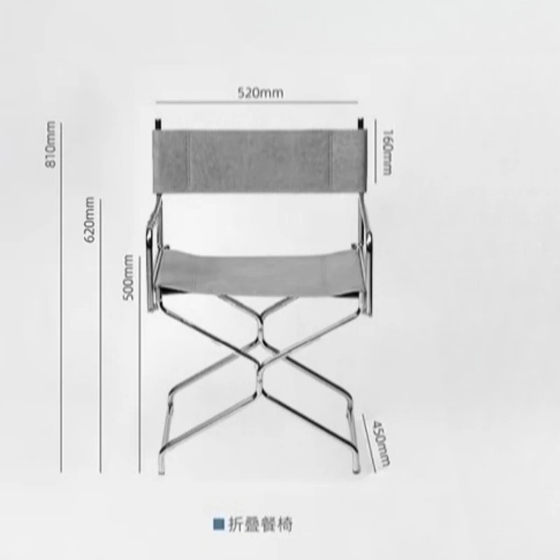 

Minimalist Metal Dining Wax Cloth Chair, Outdoor Foldable Storage Fishing Chair, Home Backrest Chair, with Cup Holder