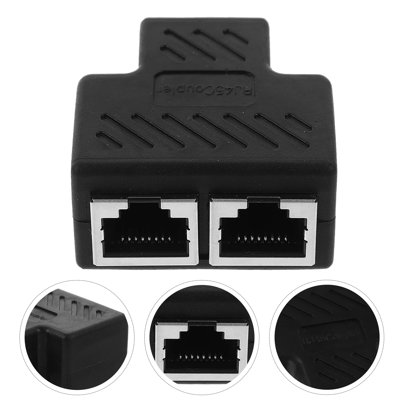 

Ethernet Cable Extender High Connector Coupler 3-Way Head LAN Port for Home Office Durable