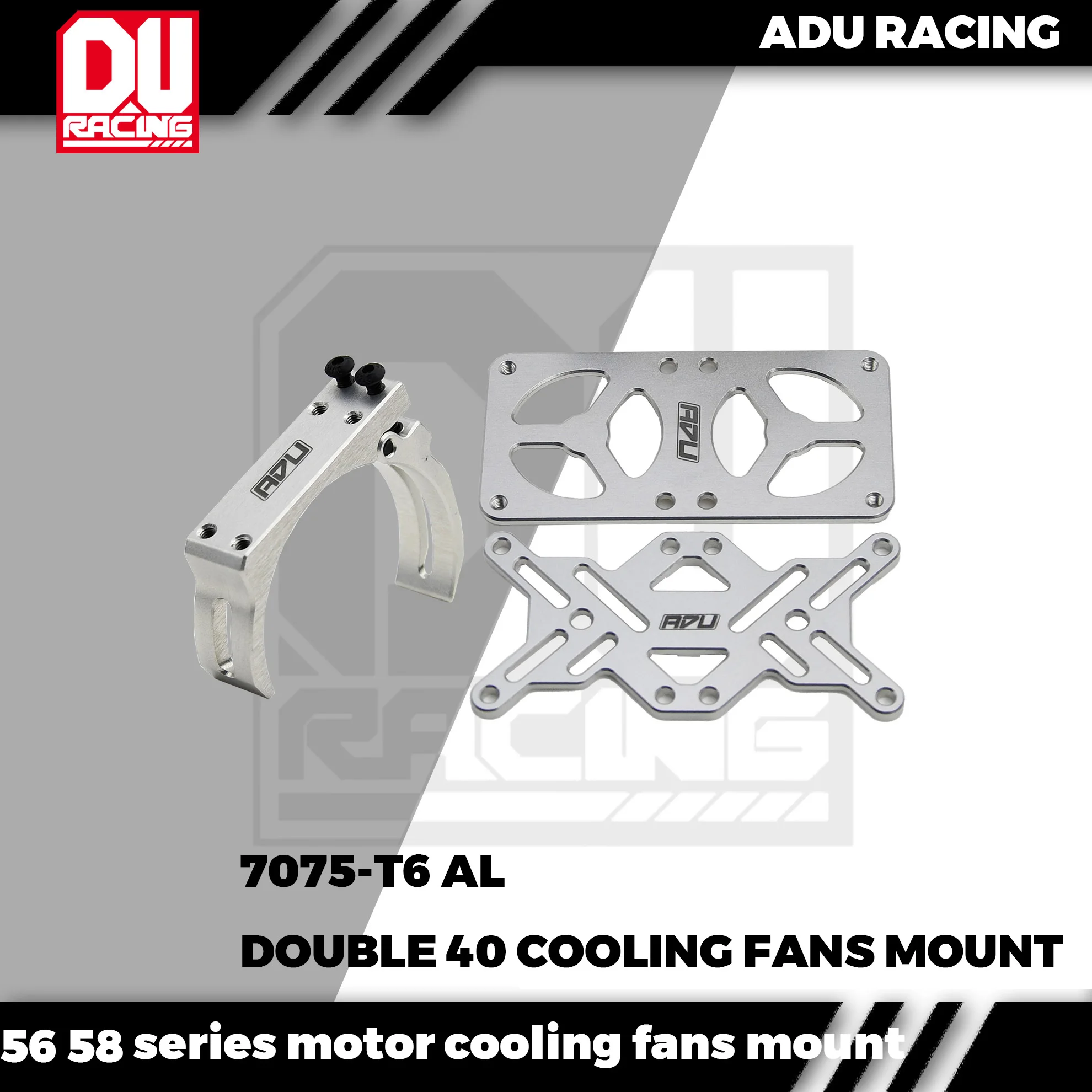 ADU RACING 7075-T6 40mmx40mm Cooling Fan Ajustable Mount FOR 56 58 series MOTOR hobby wing rocket 5687 56113 56118 2028