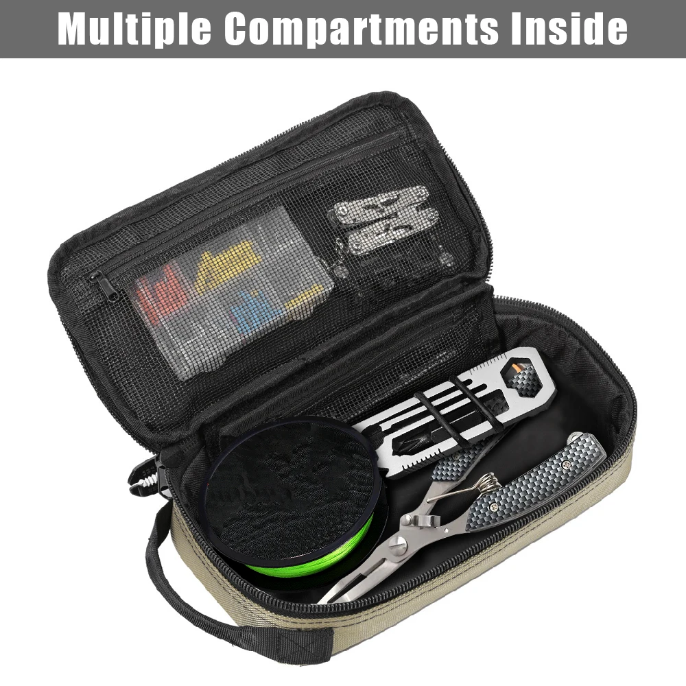 Tactical Utility EDC Pouch Heavy Duty Small Tool Bag Portable Organizer Case with Handle for EDC Motorcycle Road Bike view 3