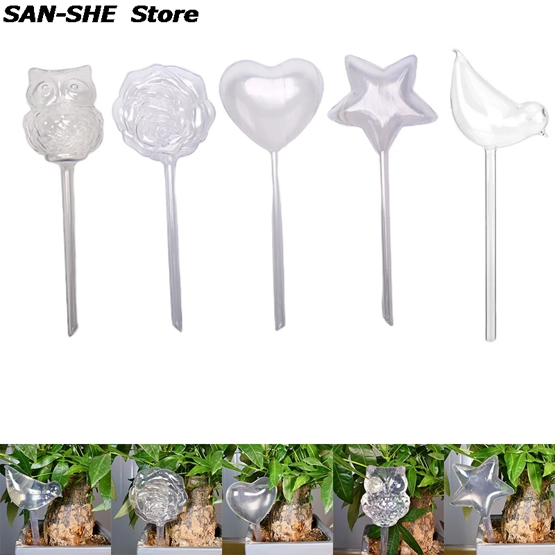 1Pc Plant Flowers Water Feeder Automatic Self Watering Devices Bird Star Heart Design Plant Waterer