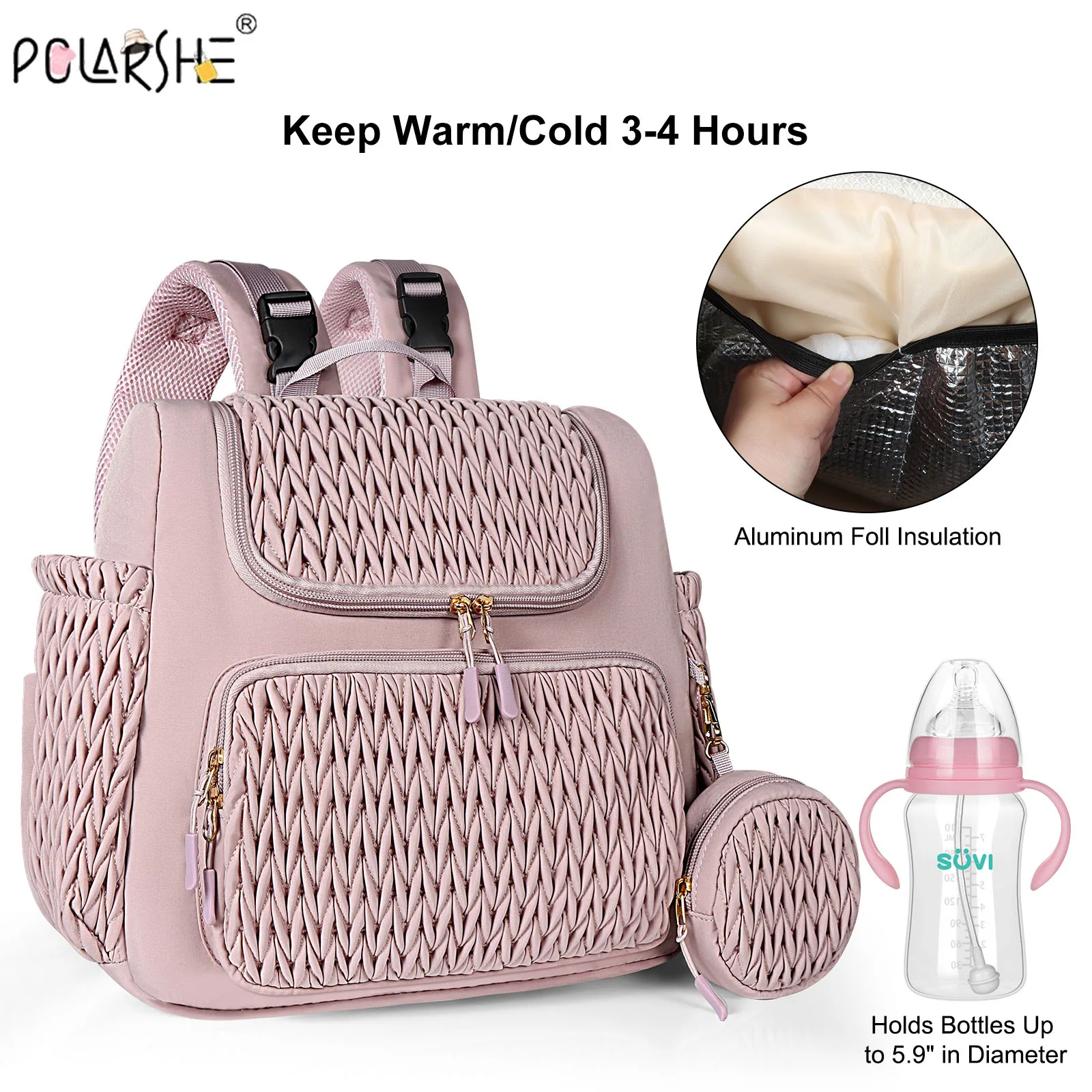 

Большой вместительный рюкзак для мамы, сумка для подгузников, подвесная сумка для детской коляски, многокарманная сумка-тоут для мамы, уличная дорожная пригородная сумка для родителей