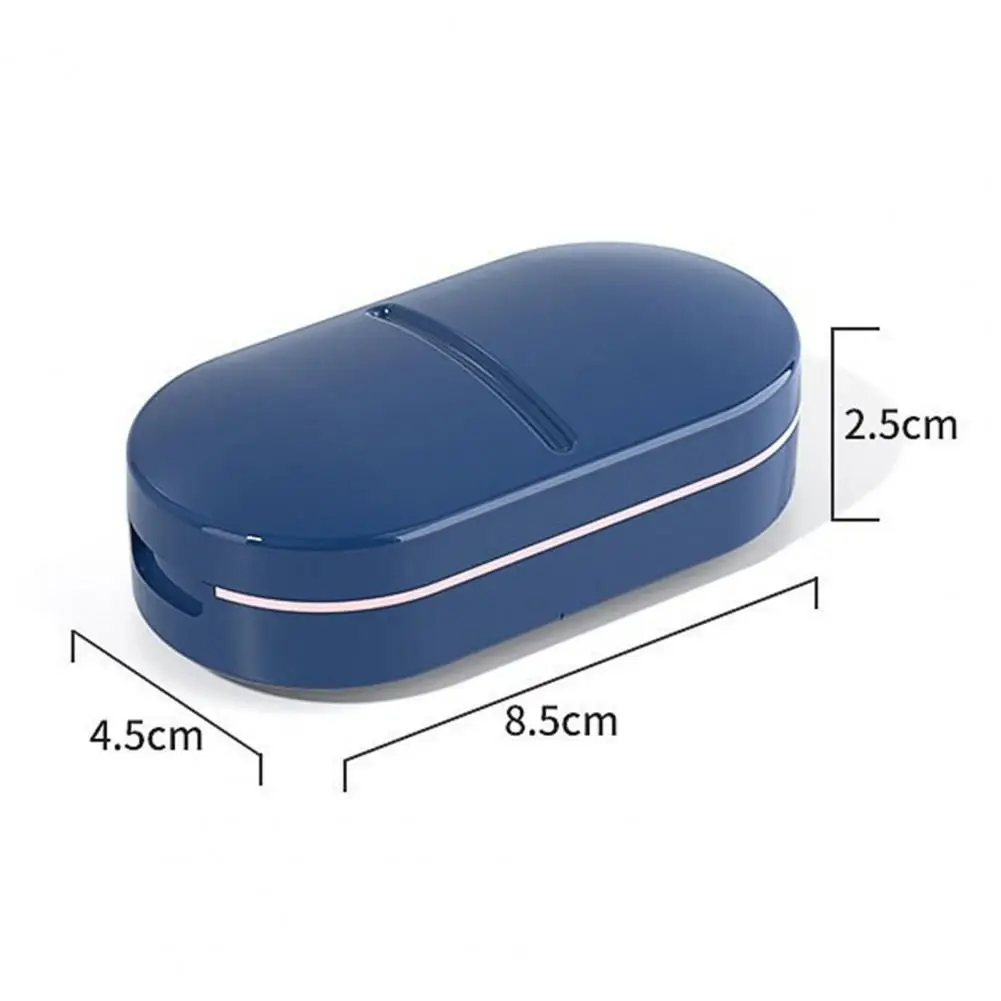 Compact Size Easy to Carry Item Storage Mini Moisture-Proof Pill Box Tablet Storage Case Pill Cutter Box for Elderly