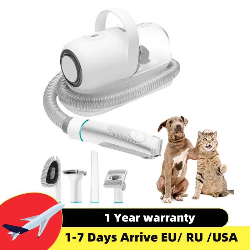 Neabot P1 Pro Dog Grooming Kit Vacuum Suction 99% Pet Hair Professional Grooming Clippers with 5 Proven Cat Pet Grooming Tools