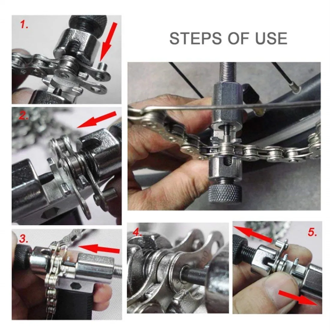 Universal Bike Chain Tool, Bicycle Chain Breaker & Installer Tool Kit, Chain Cutter Repair Tool
