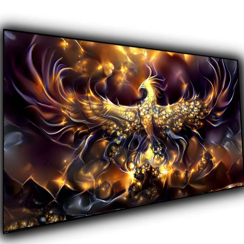 Golden Phoenix DIY Diamond Painting Large Size Full Diamond Mosaic Cross stitch Kits fantasy Vermilion Sparrow Home Decor Gift