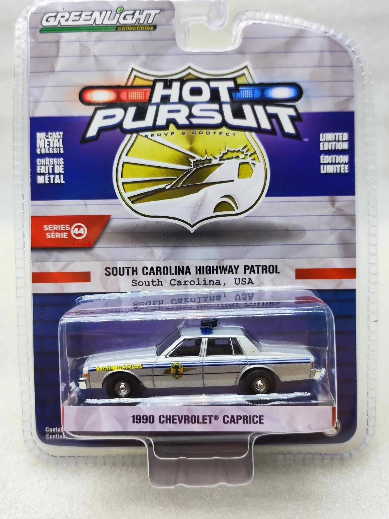 1:64 1990 Chevrolet Caprice South Carolina Highway Patrol Police Vehicle Diecast Metal Alloy Model Car Toys For Gift Collection