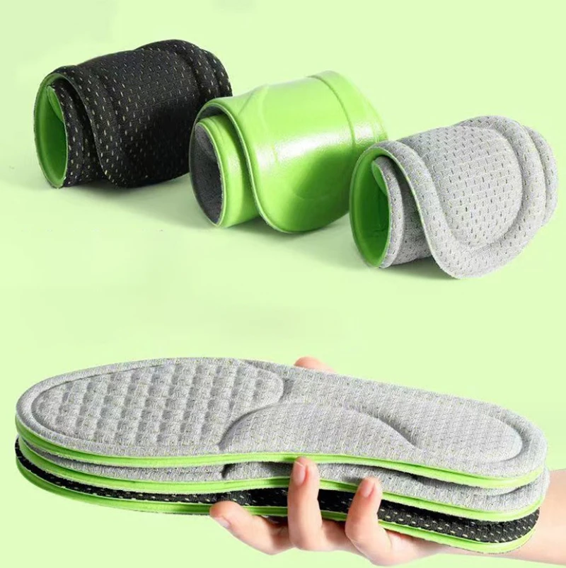 Plantilla deportiva de espuma viscoelástica para hombre y mujer, desodorante de 2 piezas, con absorción de sudor, suela ortopédica para correr