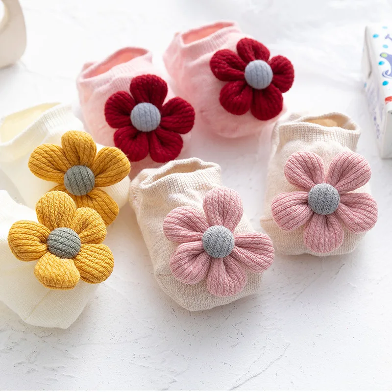 Pure cotton newborn baby non-slip breathable socks summer thin cute bow baby boat socks cute super cute floor shoes and socks