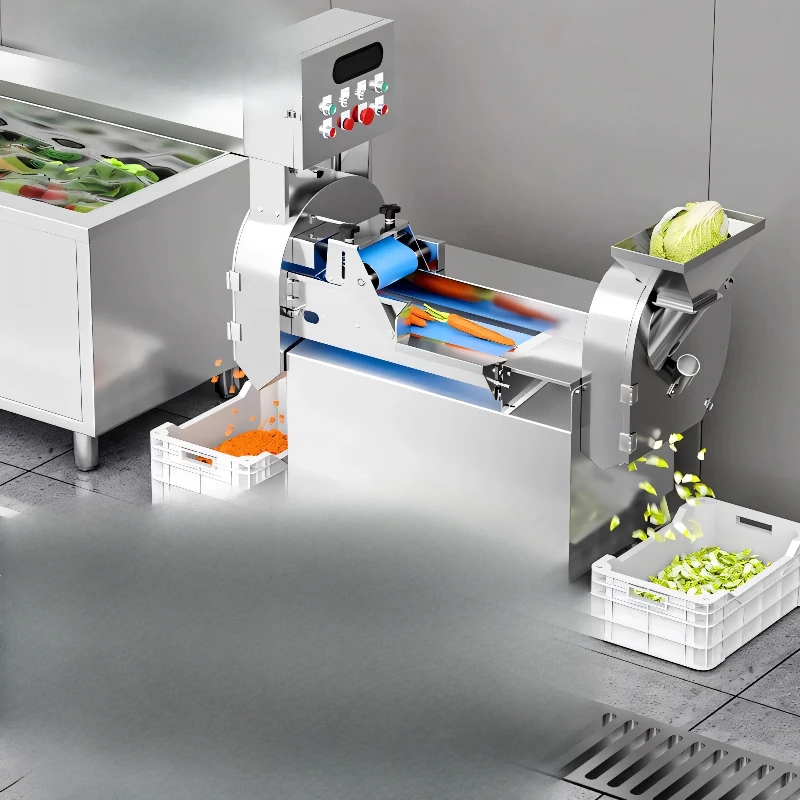 

Vegetable cutter Commercial double-head electric multi-function automatic slicing and shredding machine, kitchen dumpling