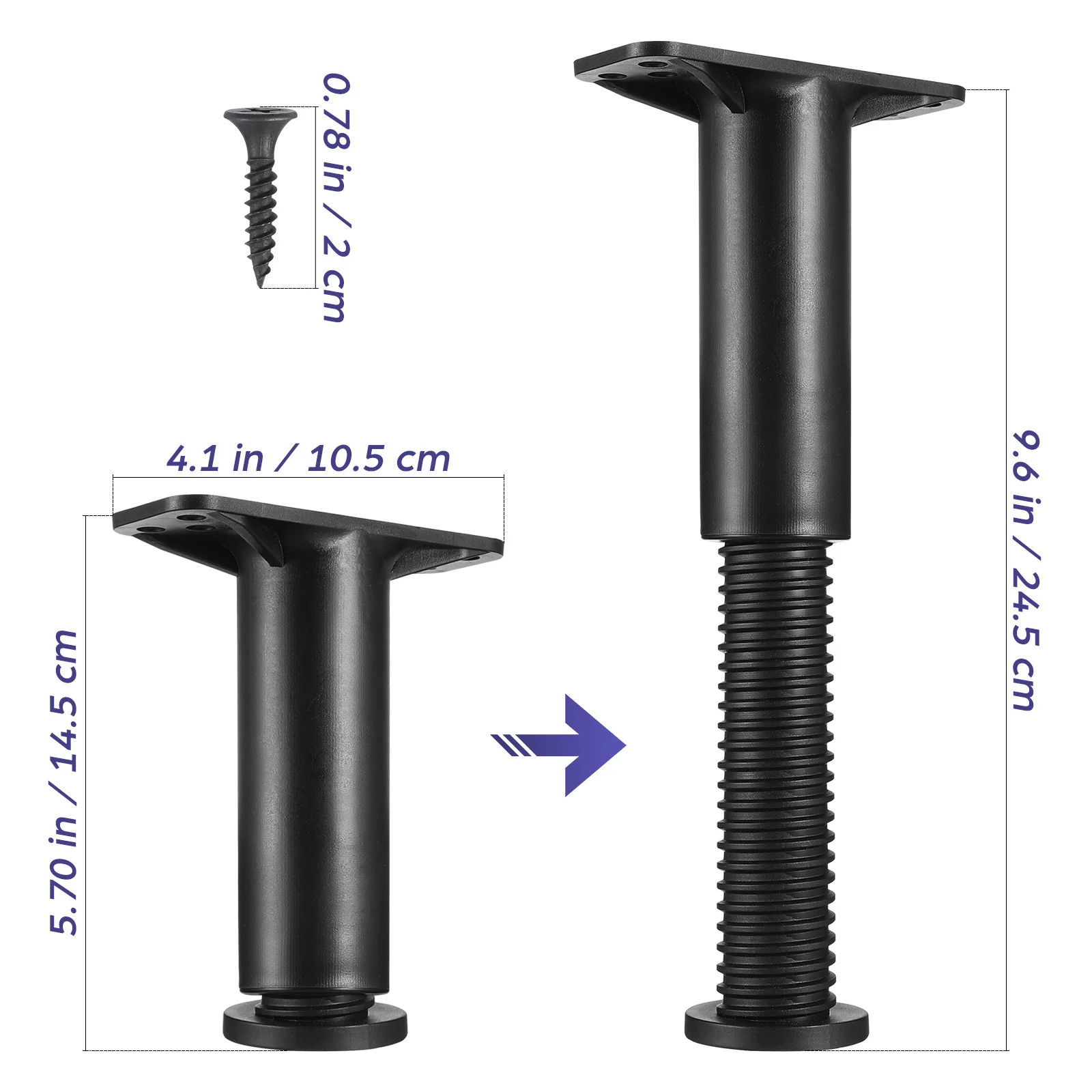 

4pcs Adjustable Support Legs Replacement Support, Smooth Surface Floor Protection, Easy Install Frame Legs,