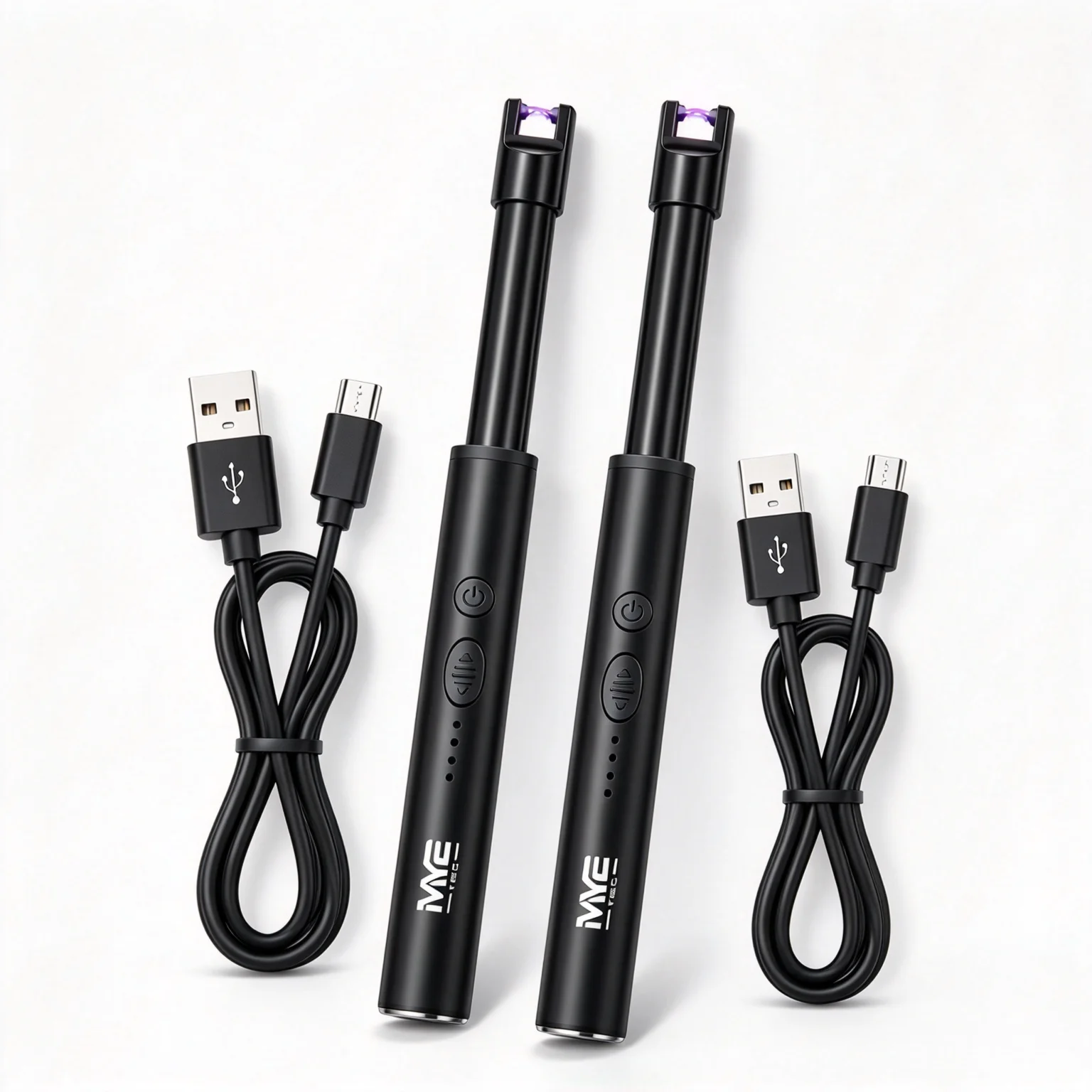 Confezione da 2 accendini ad arco – accendino elettronico a plasma, ricaricabile tramite USB, dotato di tripla protezione di sicurezza – portatile, resistente al vento, senza fiamma.