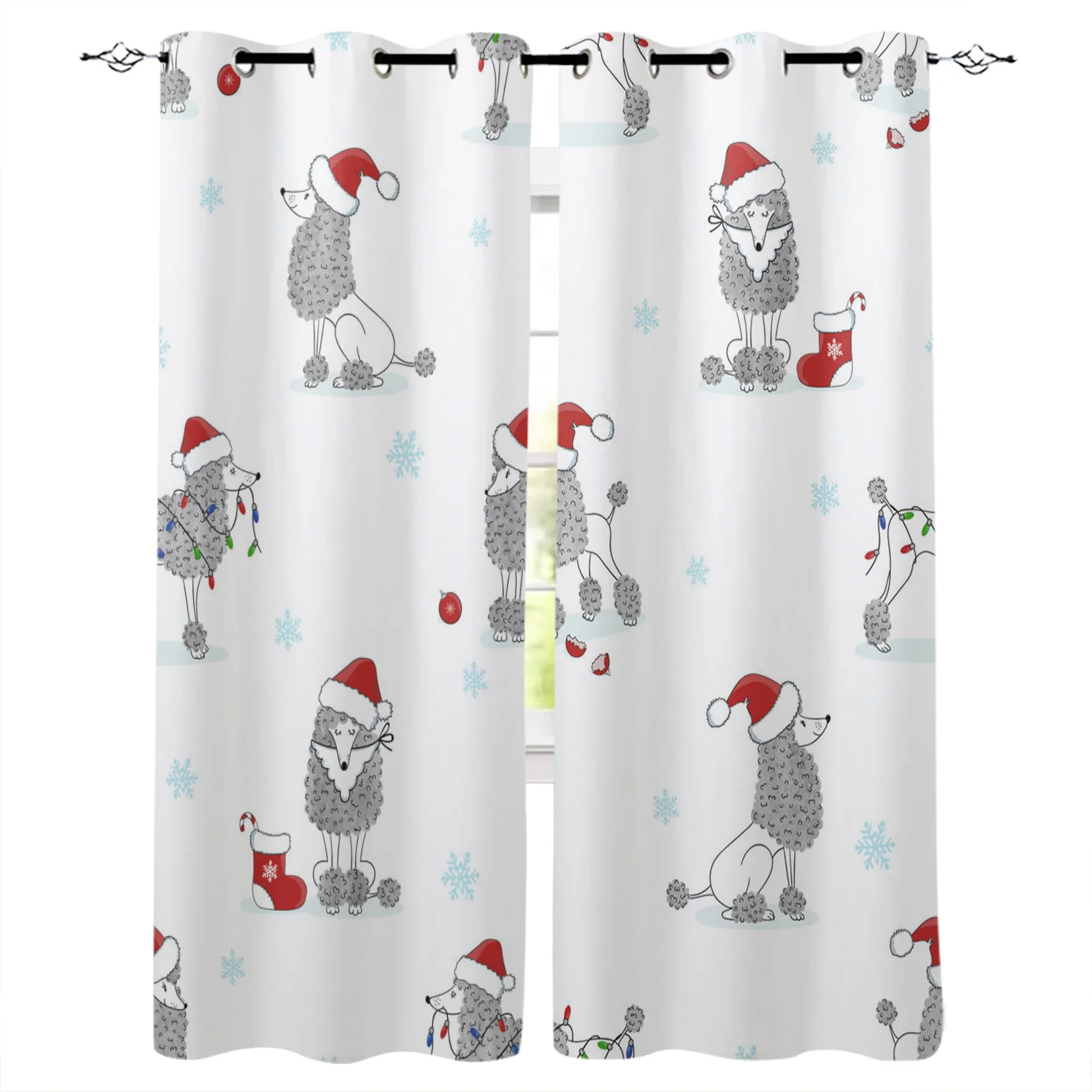 Santa Claus Christmas Decoration Christmas Blackout Curtains 3D Print Window Curtain Bedroom Living Room Decor Window Treatments