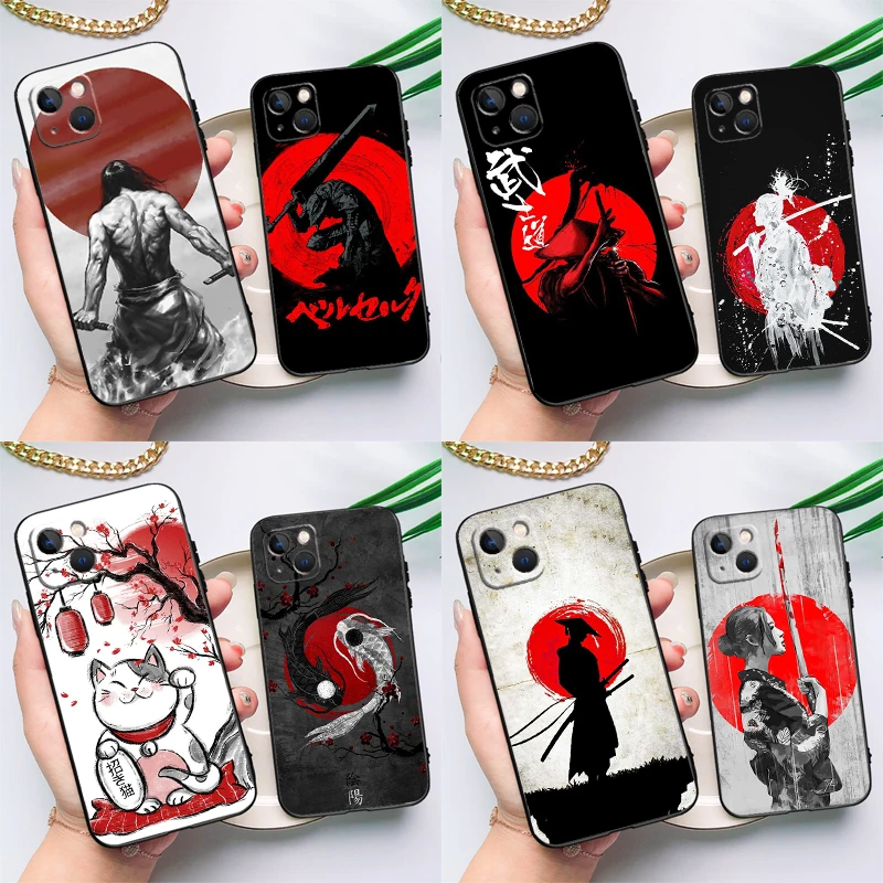 Red Sun Japanese Anime Phone Case For Samsung Galaxy S25 S24 S23 Ultra FE S20 FE S21 S22 Plus S9 S10 S25 FE Cover