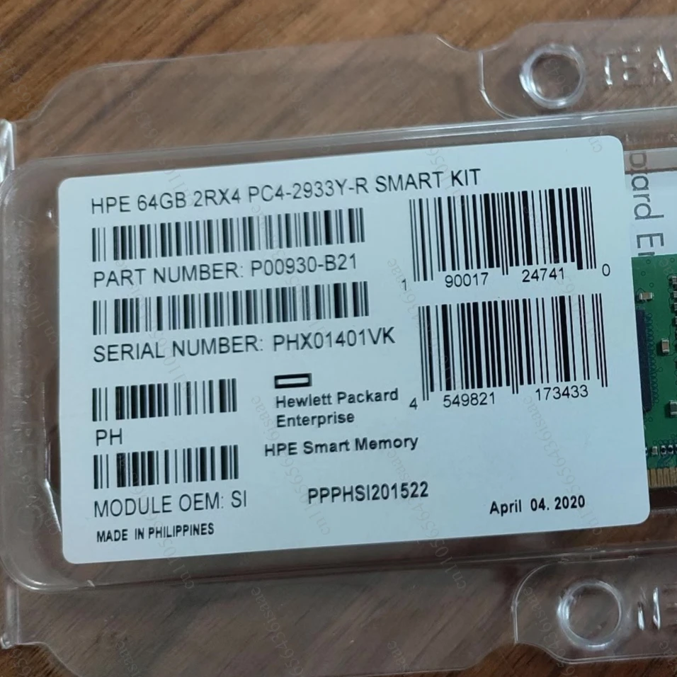 HPE server memory stick  64GB 2Rx4 PC4-2933Y-R SMART KIT  Model: P00924-B21