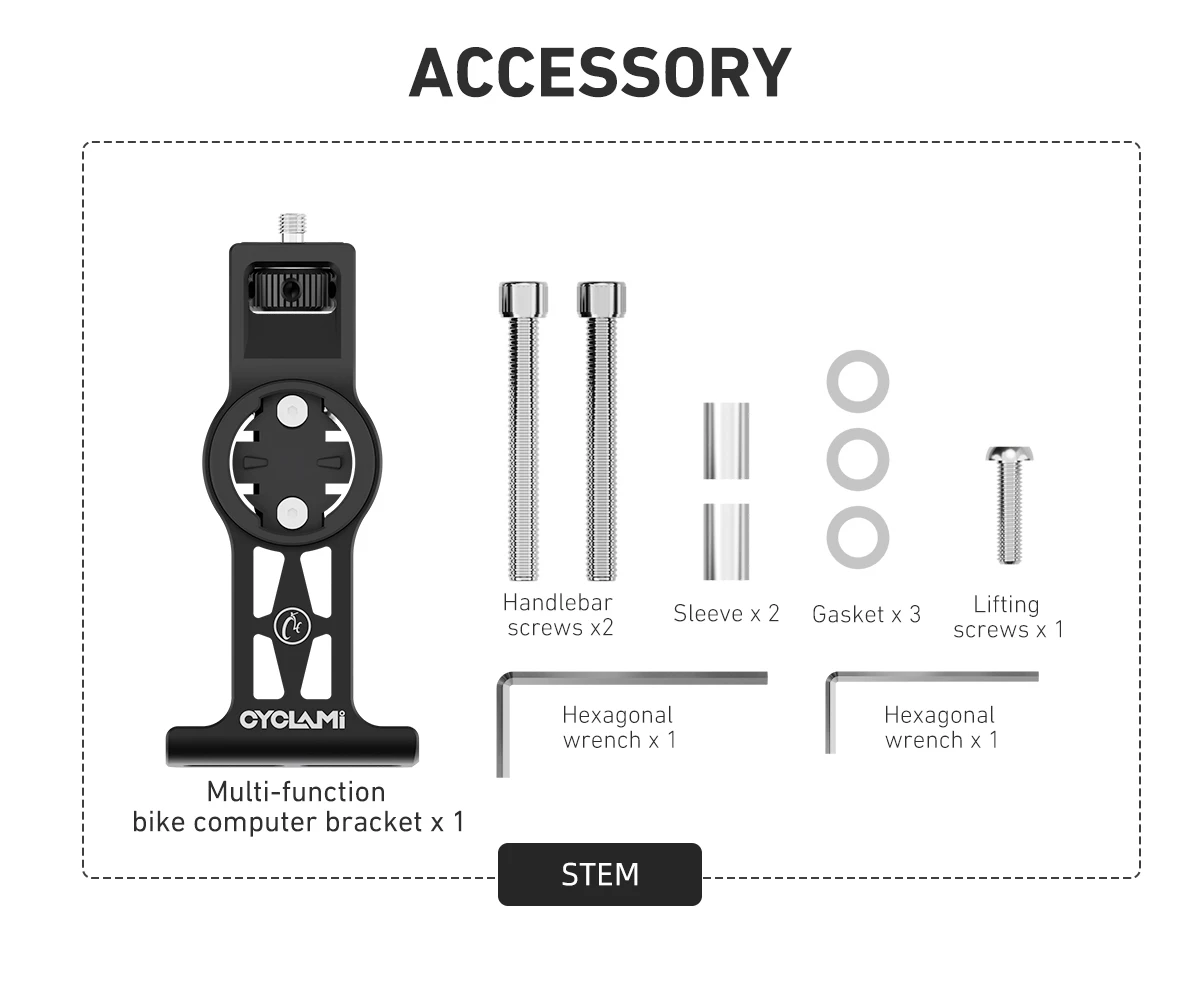 CYCLAMI BiKe Computerhalterung, multifunktionale Lenkerverlängerung, vordere Montage, Kamerahalterung für XOSS IGPSPORT – Detail 9