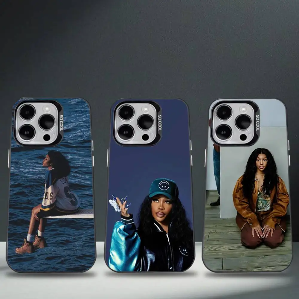 

Singer S-SZA S-SOS Phone Case For iPhone 16,15,14,13,12,11,8,7,Pro,Max,Plus,Mini,XS,SE Anti Fall Black Matte Hard
