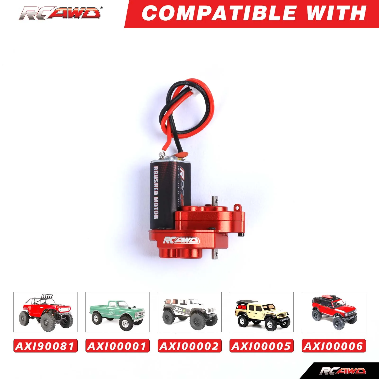 

RCAWD SCX24 050 55T Motor with Metal Gearbox Combo Transmission for Axial 1/24 SCX24 Brushed Motor Metal Gear Upgreads Part
