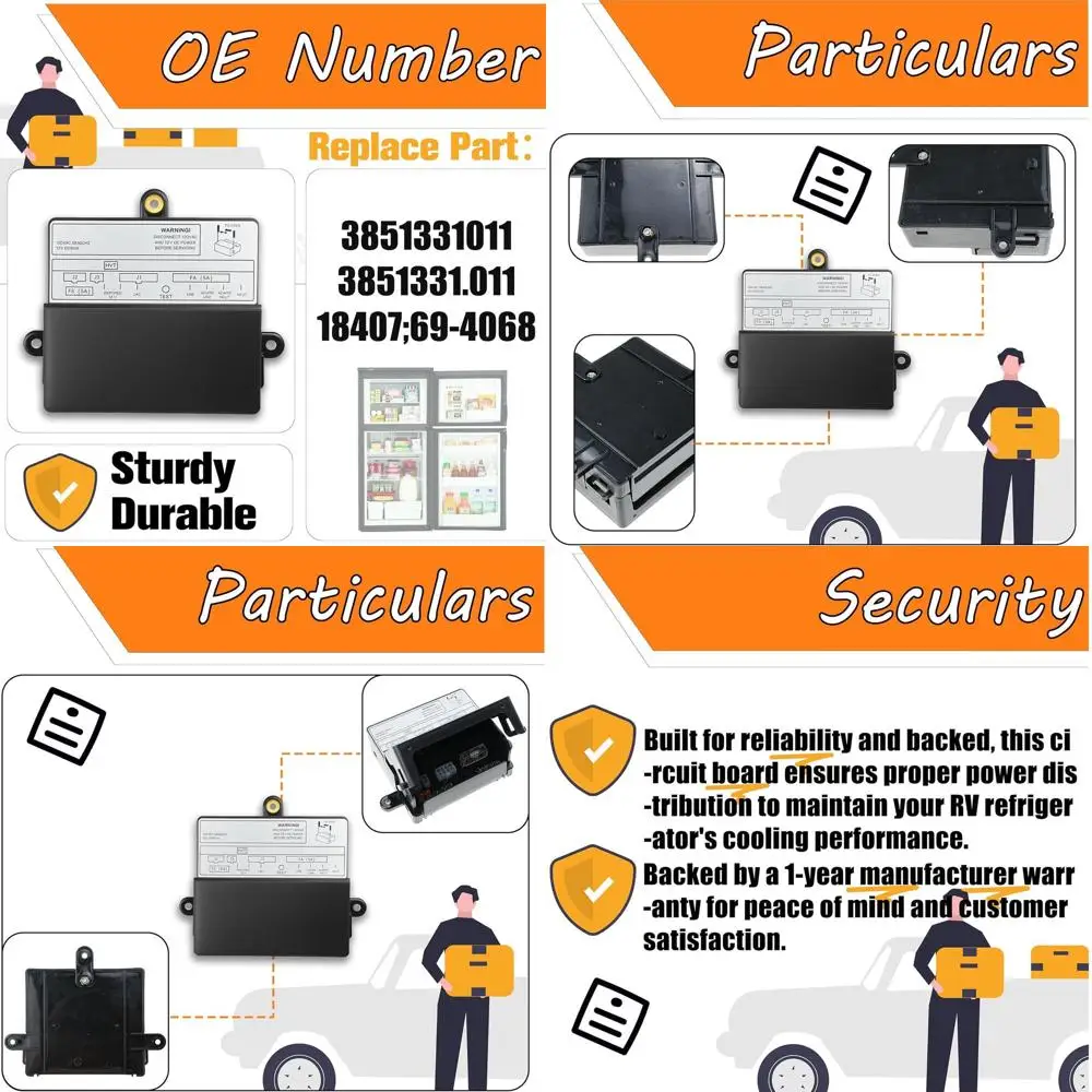 RV Refrigerator Power Supply Circuit Board Compatible for Dometic RV DMR702/RM1350/RM3762/RM3962 Model Refrigerator, Replace# 38