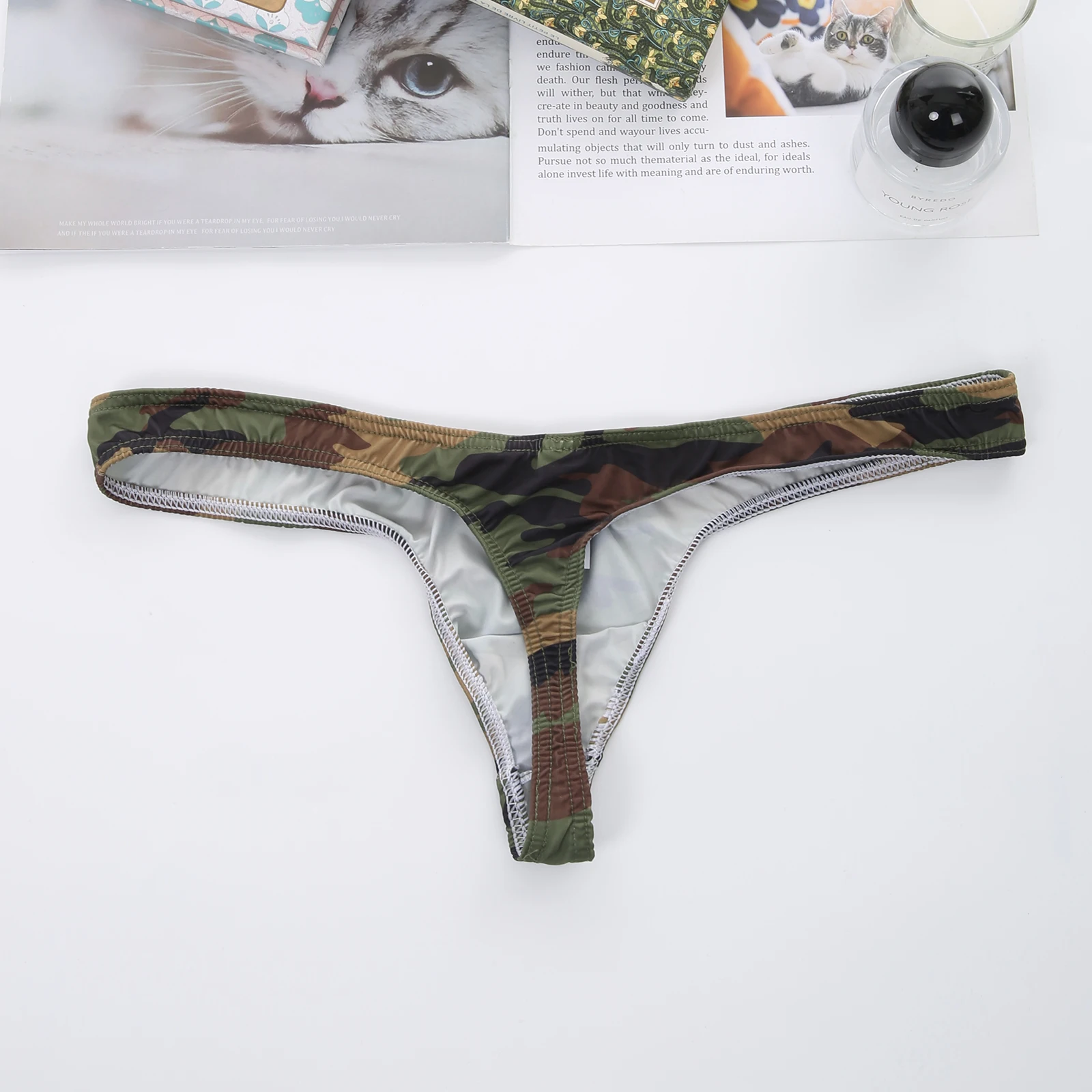 Thong Sexy Men Bulge Pouch Bikini T-Back Tanga Man Underwear Hombre Panties Camouflage Briefs Underpants Sleepwear image 6