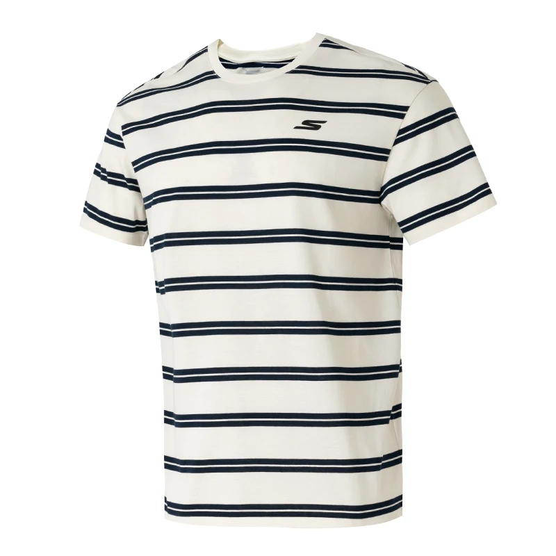 

Skechers Men's and Women's Knitted Crew Neck T-Shirt Loose Breathable Sportswear Running Fitness Training Half-Sleeve P225U121-0280