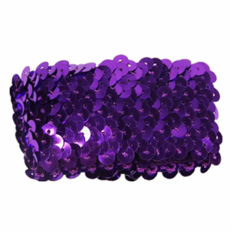 Women Bling Sequin Wristband Elastic Bracelet Stage Hand Wrist Strap Jewelry