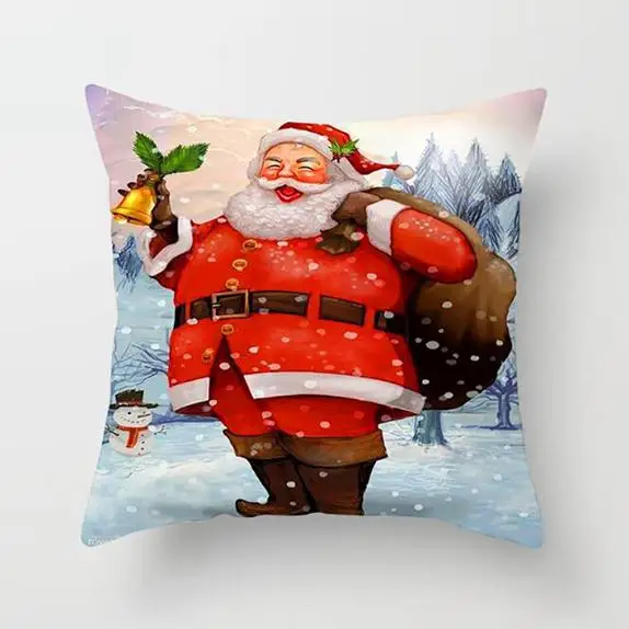 Christmas Santa Claus Pattern Pillow Cushion Cover Car Home Sofa Decoration Pillowcase