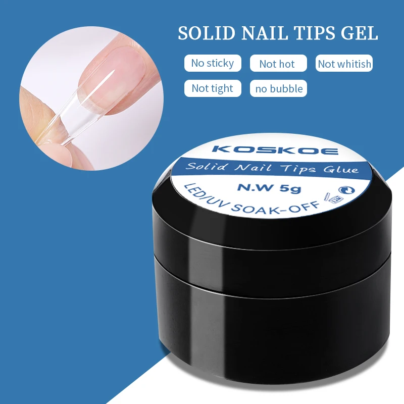 KOSKOE 5g Clear Non Stick Hand Solid Extension Nail Gel Polish Carving Flower Nail Art Gel