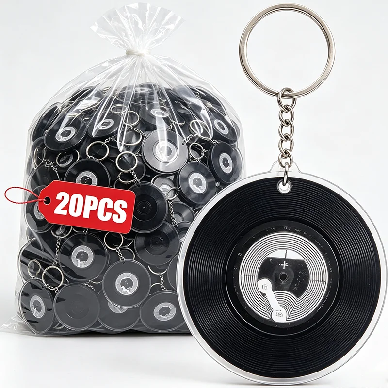 DIY Self-made Record Music Vinyl NFC Keychain Chip Sticker Pendant Photo Peripheral Mini CD Concert Record Pendant Keyring