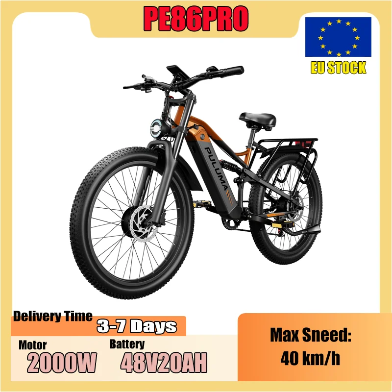 PULUMA PE86 PRO E-Bike 2000W Doppelmotor 48V20Ah Lithium-Akku Hydraulische Bremse Elektrofahrrad 26-Zoll-Reifen Offroad-Elektrofahrrad