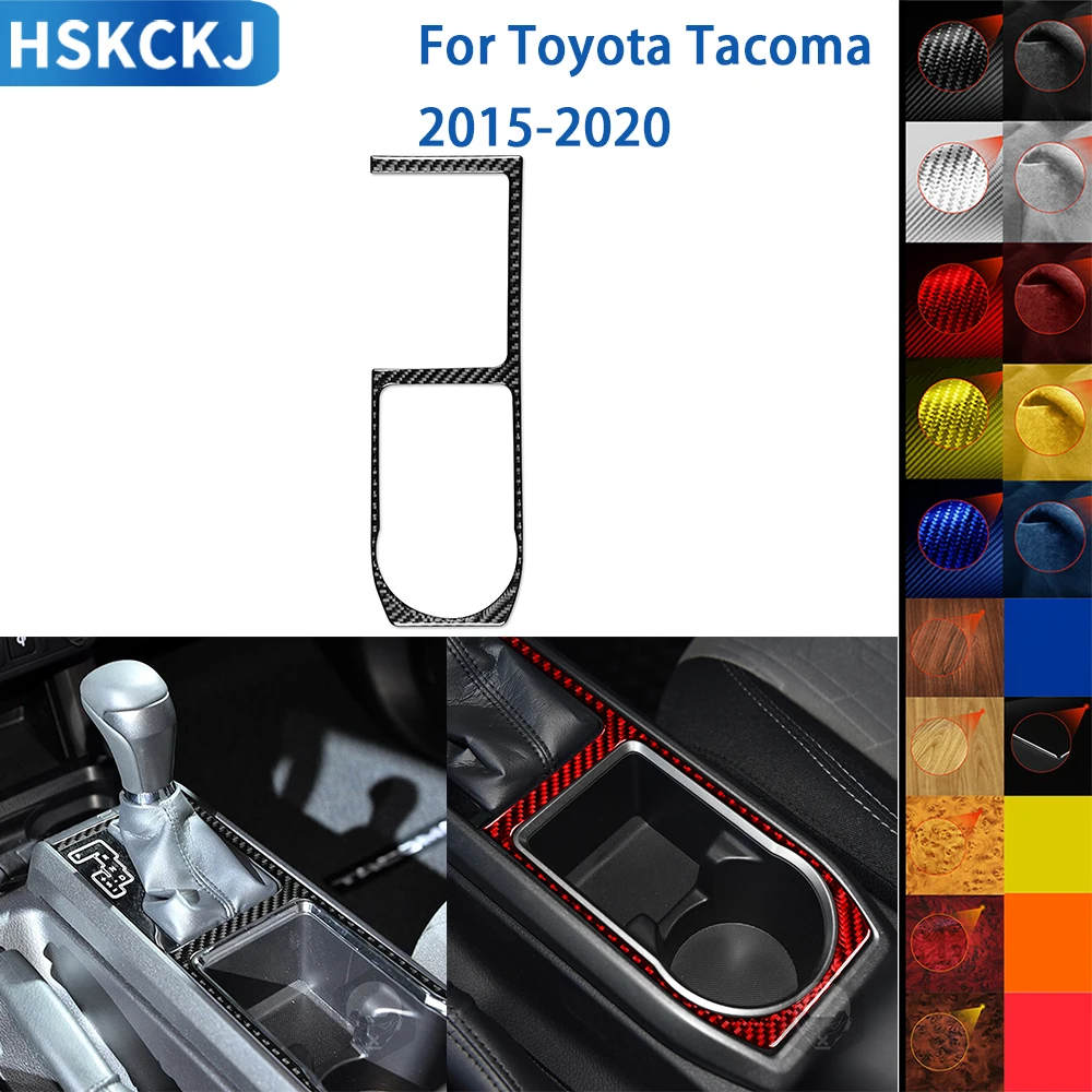 

For Toyota Tacoma 2015-2020 Accessories Carbon Fiber Car Interior Center Control Gear Shift Frame Cover Trim Sticker Decoration