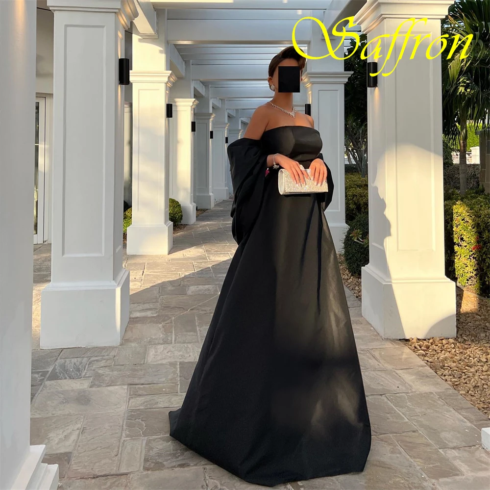 Op maat gemaakte strapless sjaal jersey a-lijn avondjurk vloerlengte elegante speciale gelegenheidsjurken temperament galajurken