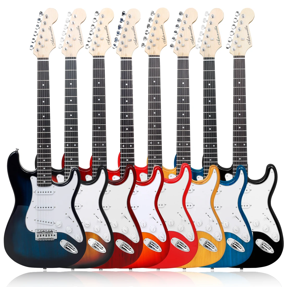 

Beginner ST Electric Guitar 21 Frets 6 String Maple Body Electric Guitarra With Speaker Tuner Guitar Parts Accessories